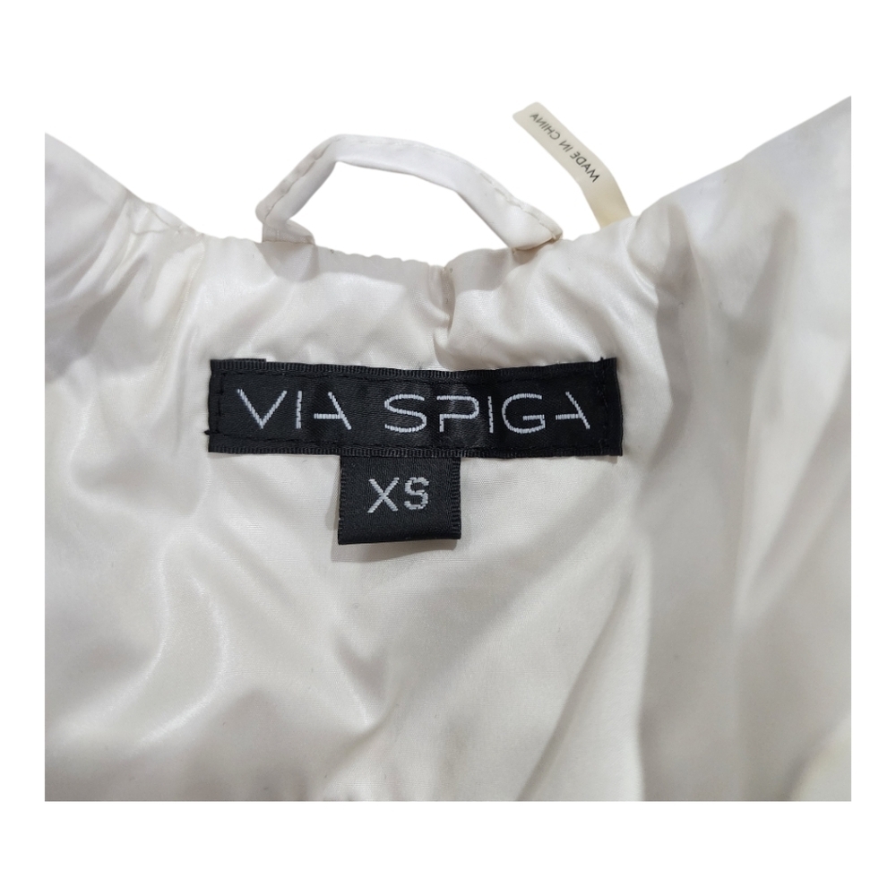 Via Spiga Ivory Diamond Quilted Rib Knit Collar Jacket Size XS - Picture 6 of 6